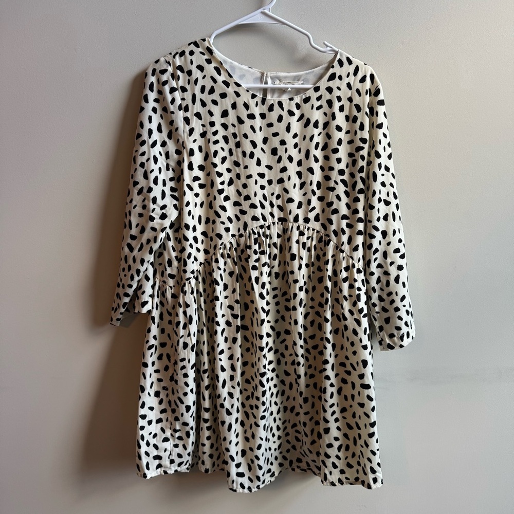 Entro Cream and Black Spotted Dress
